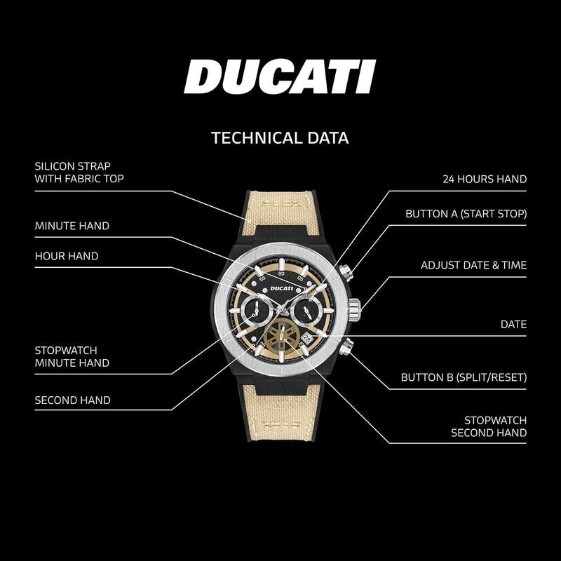Ducati Beige Dial Chronograph Men's Watch