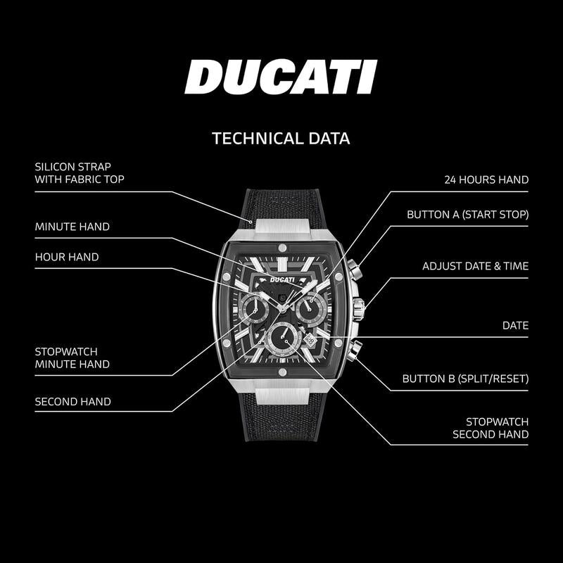 Ducati Black Dial Analog Men's Watch