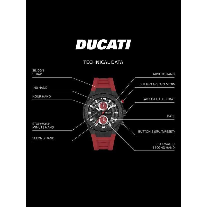 Ducati Black Dial Chronograph Men's Watch