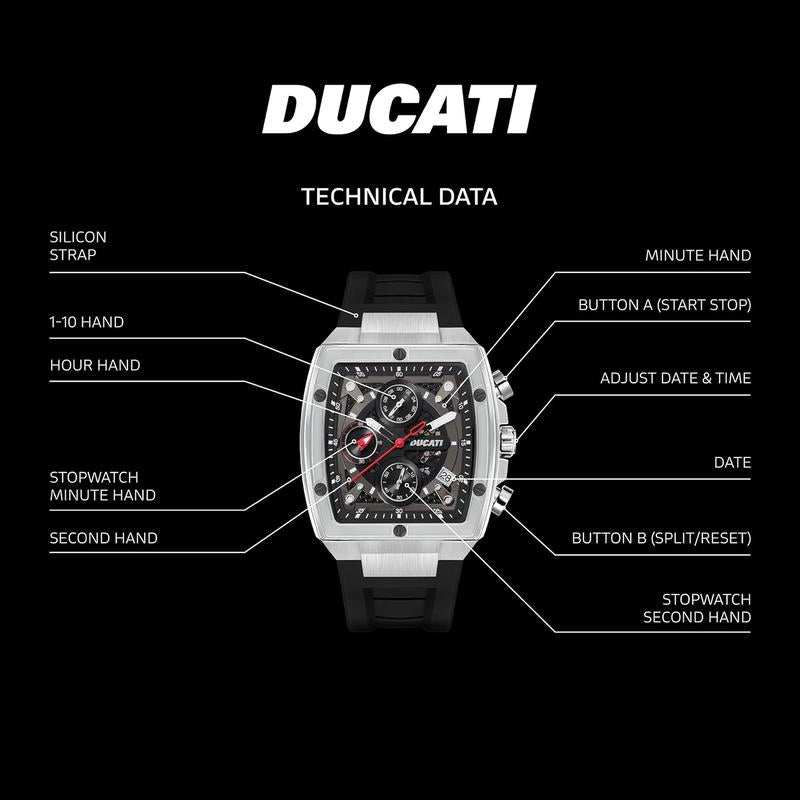 Ducati Black Dial Chronograph Men's Watch
