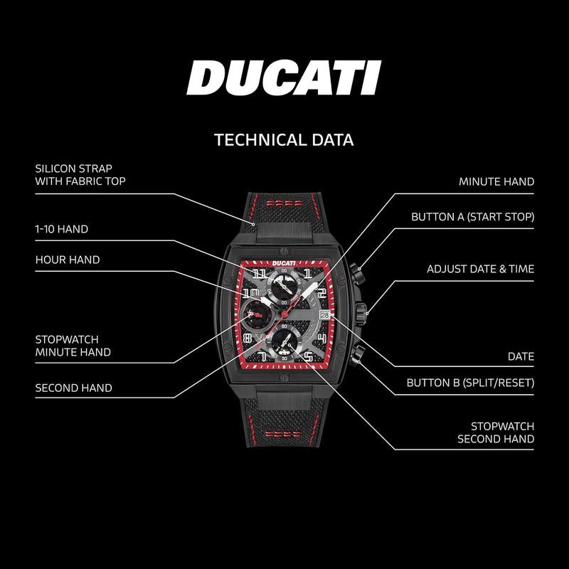 Ducati Black Dial Chronograph Men's Watch