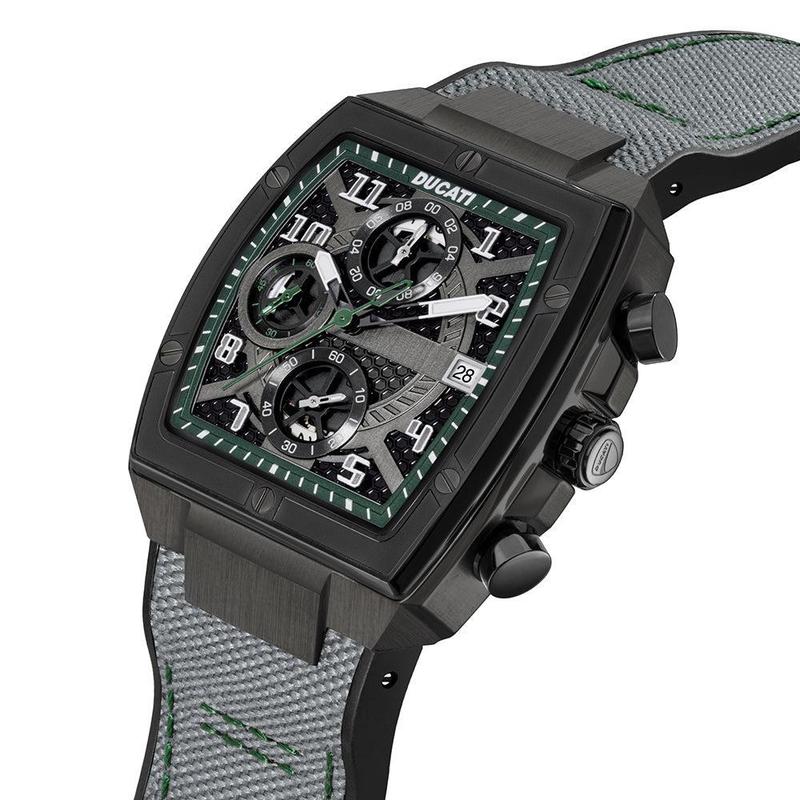 Ducati Black/Green Dial Chronograph Men's Watch
