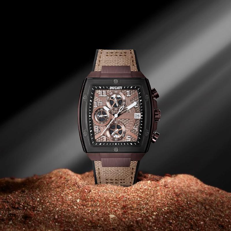 Ducati Brown Leather Chronograph Men's Watch