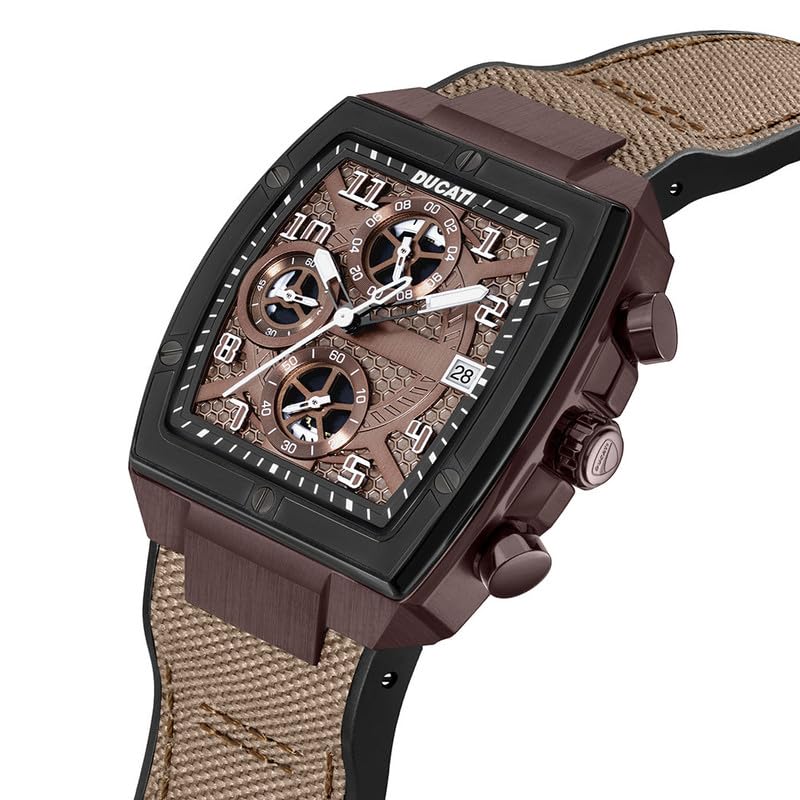 Ducati Brown Leather Chronograph Men's Watch
