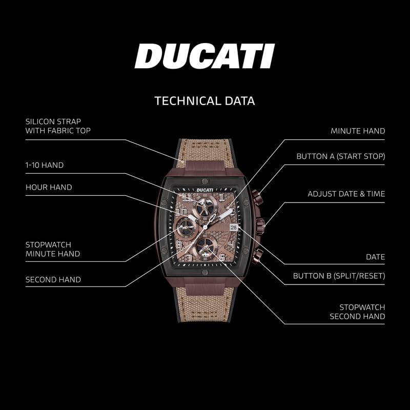 Ducati Brown Leather Chronograph Men's Watch
