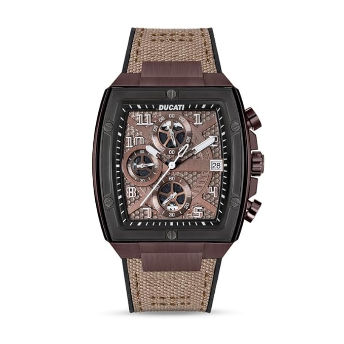 Ducati Brown Leather Chronograph Men's Watch
