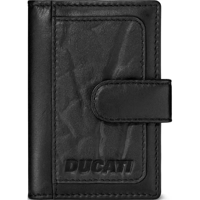 DUCATI Cardio Black Leather Card Holder 108mm x 79mm DTLGD2270601