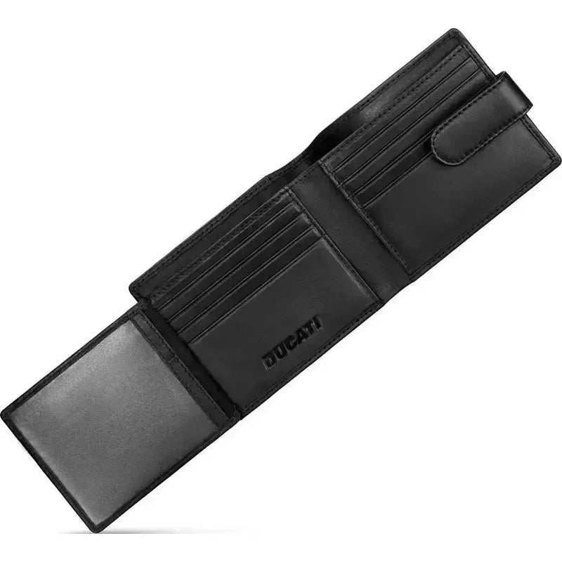 DUCATI Cardio Black Leather Wallet 11 cm x 9 cm DTLGW2270601