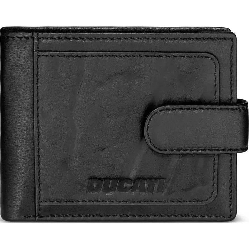 DUCATI Cardio Black Leather Wallet 11 cm x 9 cm DTLGW2270601