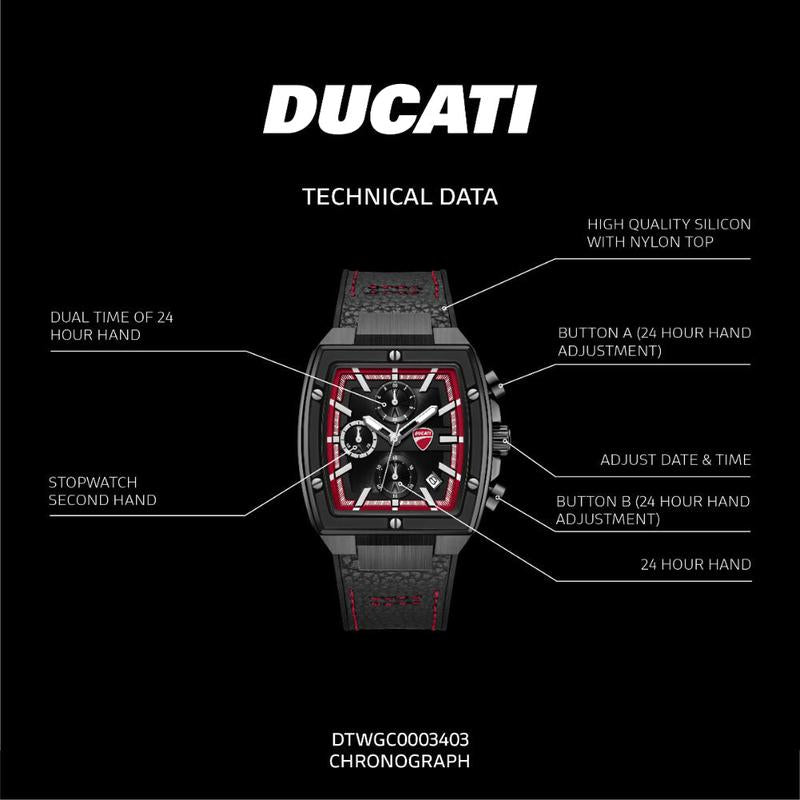 Ducati Corse Quartz Watch Black Dial
