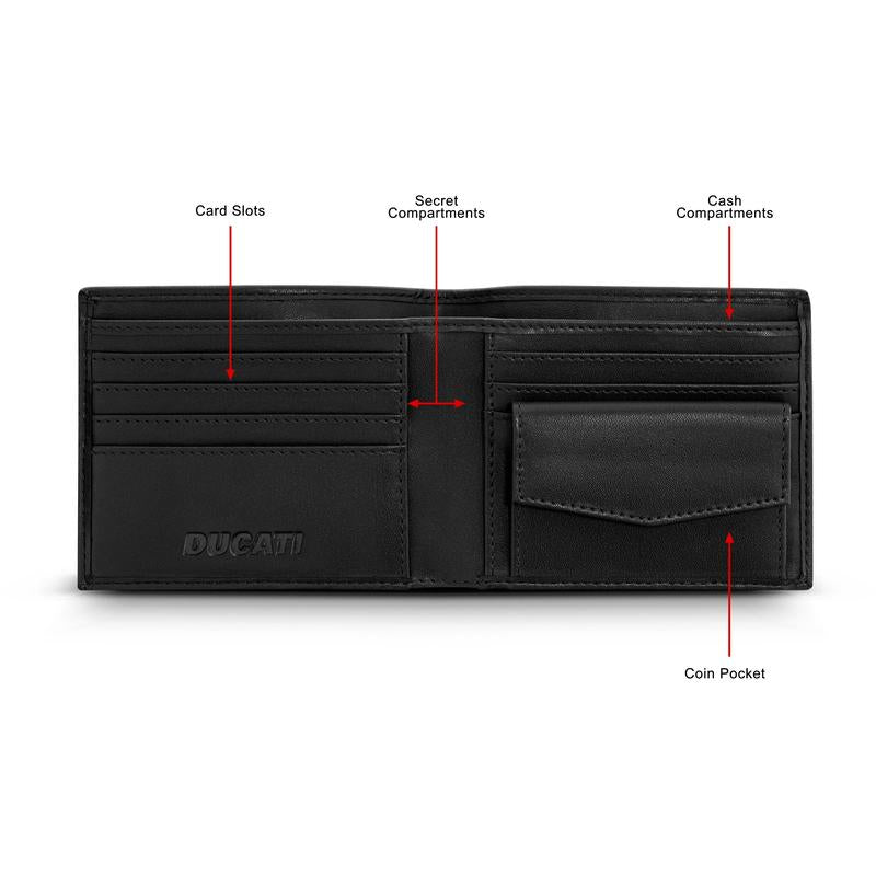 Ducati Formal Black Leather Wallet