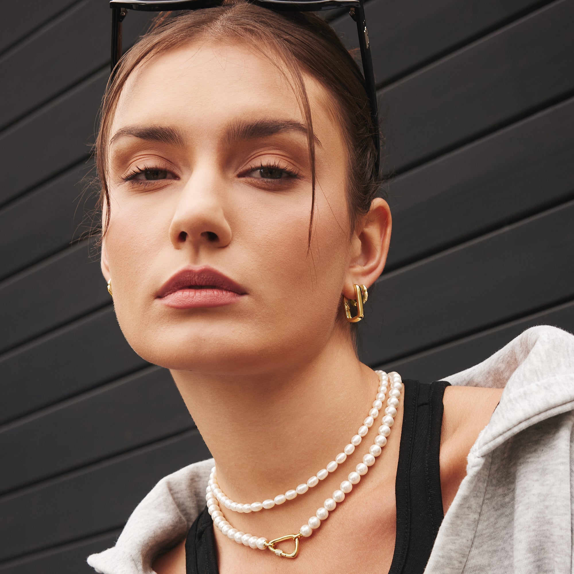 14k Gold-Plated Sterling Silver Pearl Beaded Necklace with Extender