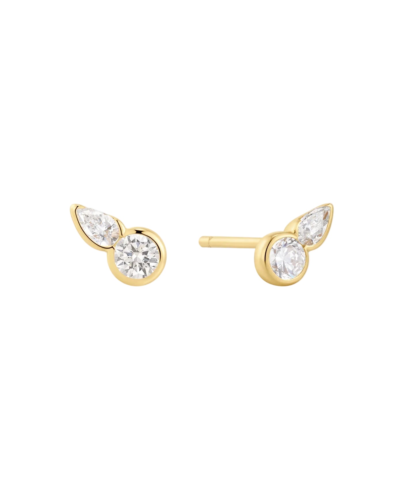 Ania Haie Wanderer Gold Bezel Round & Teardrop Stud Earrings E076-01G