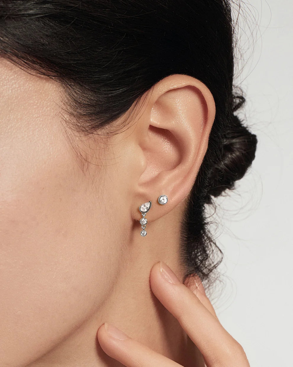 Ania Haie Wanderer Teardrop & Bezel Round Dangle Stud Earrings