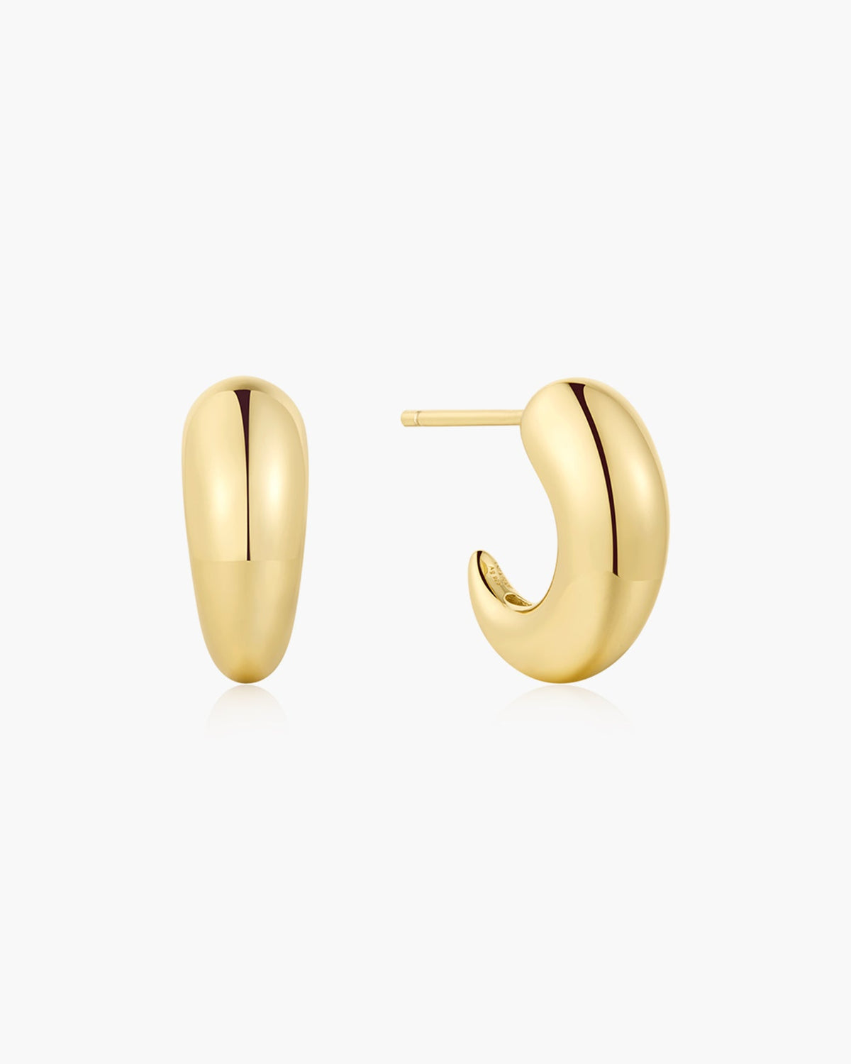 Ania Haie Fluid Light Gold Dome Stud Hoop Earrings