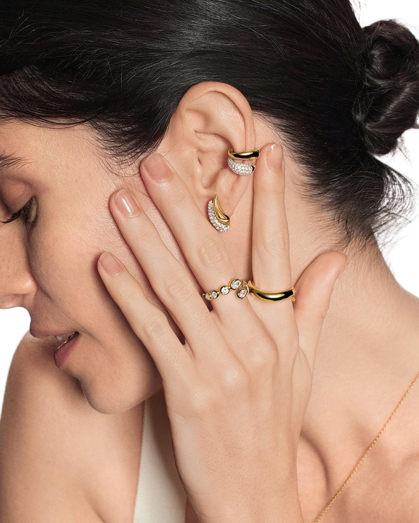Ania Haie Gold Wave Huggie Hoop Earrings