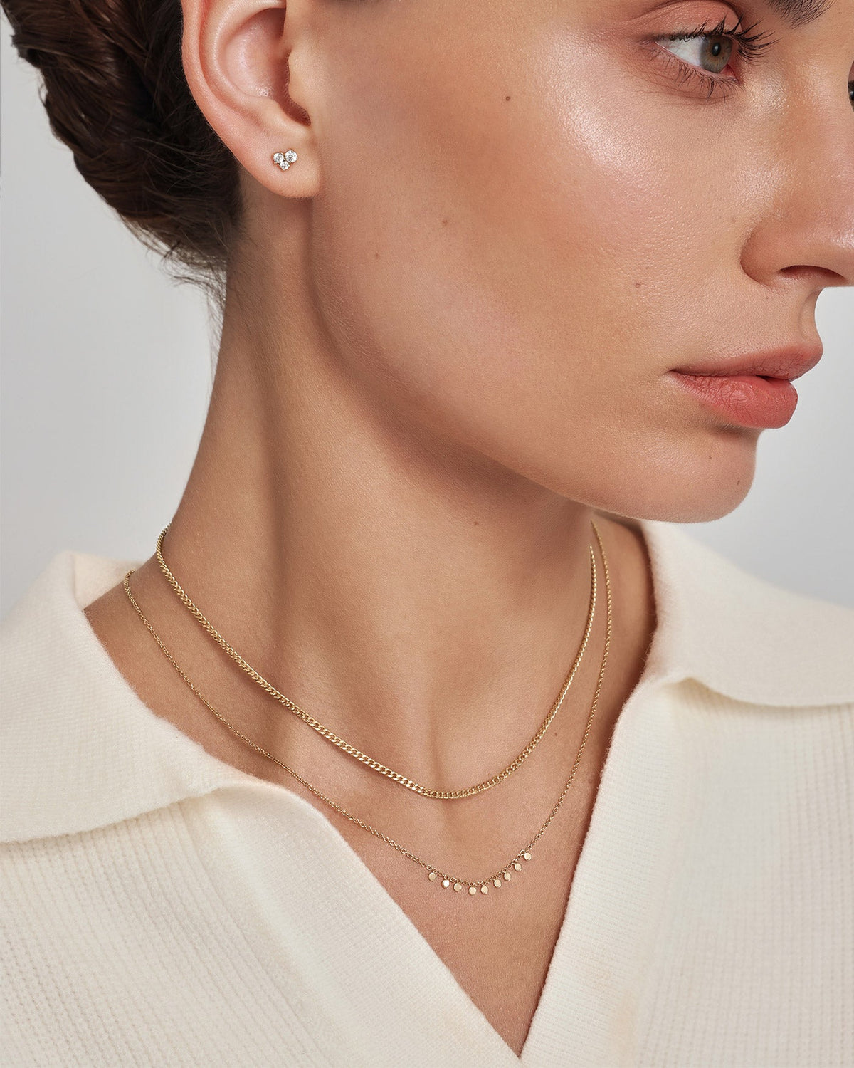 Ania Haie Gold Graduated Trinity Stud Earrings