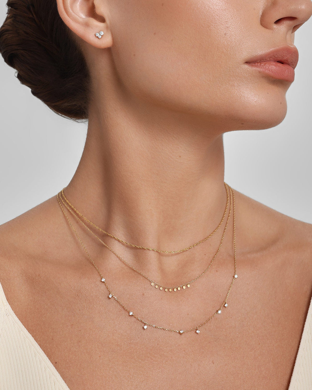 Ania Haie Gold Dangling Disc Station Necklace