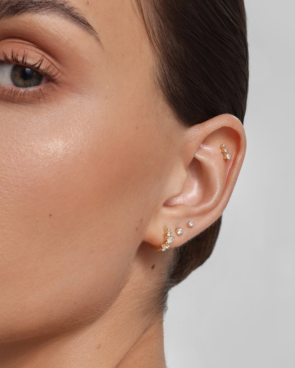 Ania Haie Gold Teardrop & Round Zig-Zag Huggie Hoop Earrings