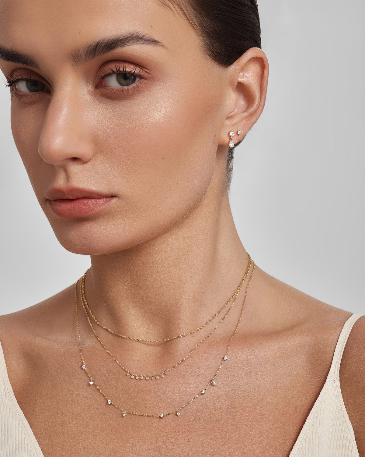 Ania Haie Gold Dangling Disc Station Necklace