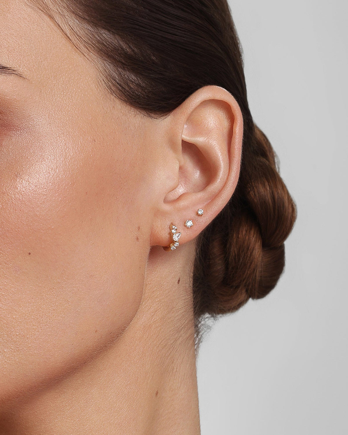 Ania Haie Gold Teardrop & Round Zig-Zag Huggie Hoop Earrings