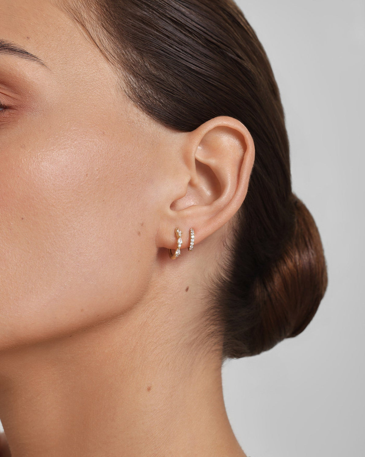Ania Haie Gold Teardrop Trio Huggie Hoop Earrings