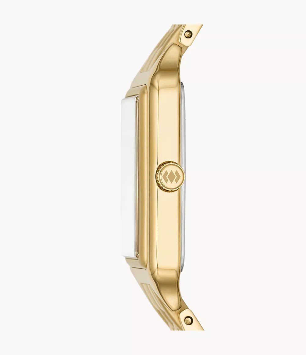 Fossil Raquel Three-Hand Date Gold-Tone Stainless Steel Watch Women's Watch