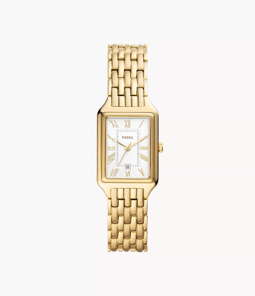 Fossil Raquel Three-Hand Date Gold-Tone Stainless Steel Watch Women's Watch