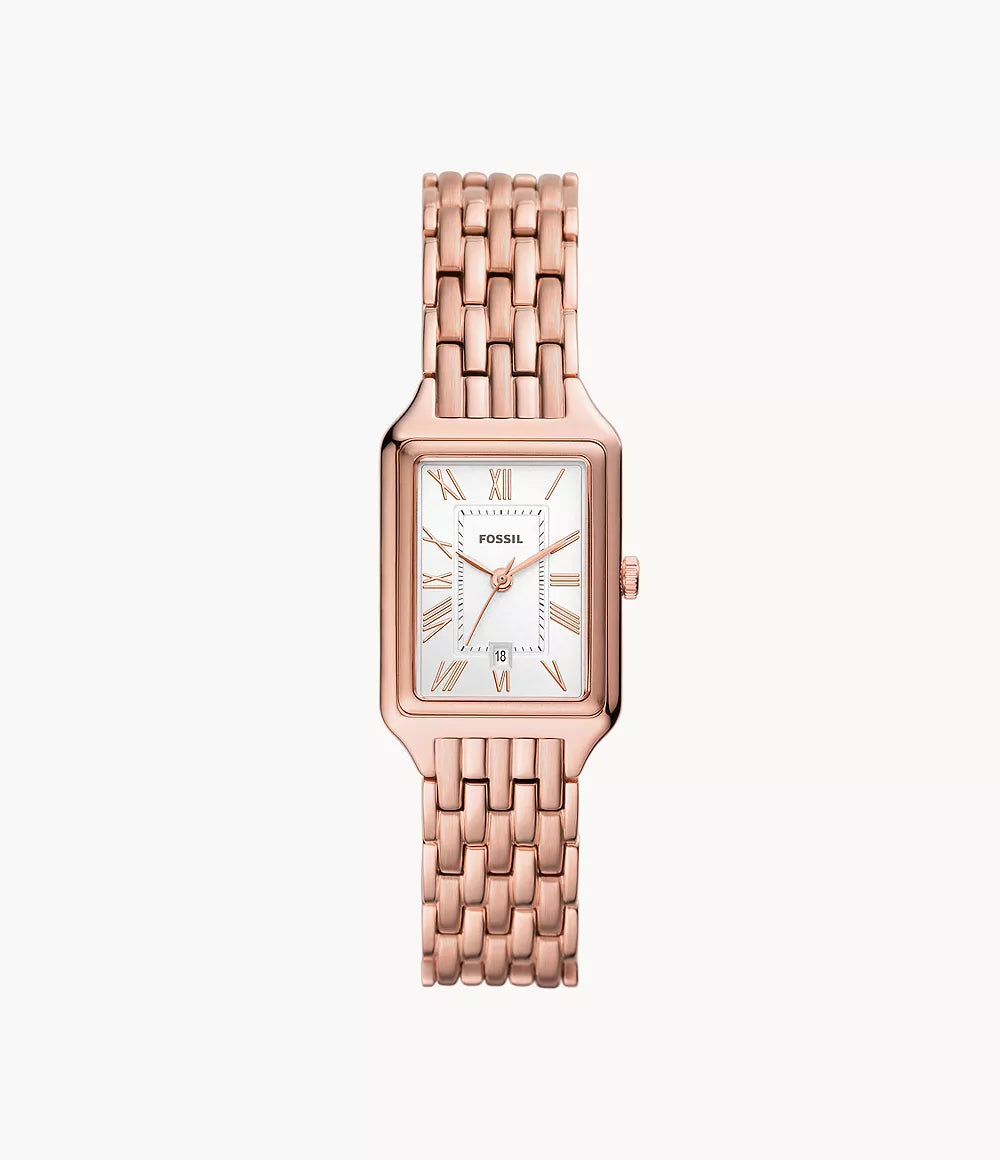 Fossil Raquel Three-Hand Date Rose Gold-Tone Stainless Steel Women's Watch
