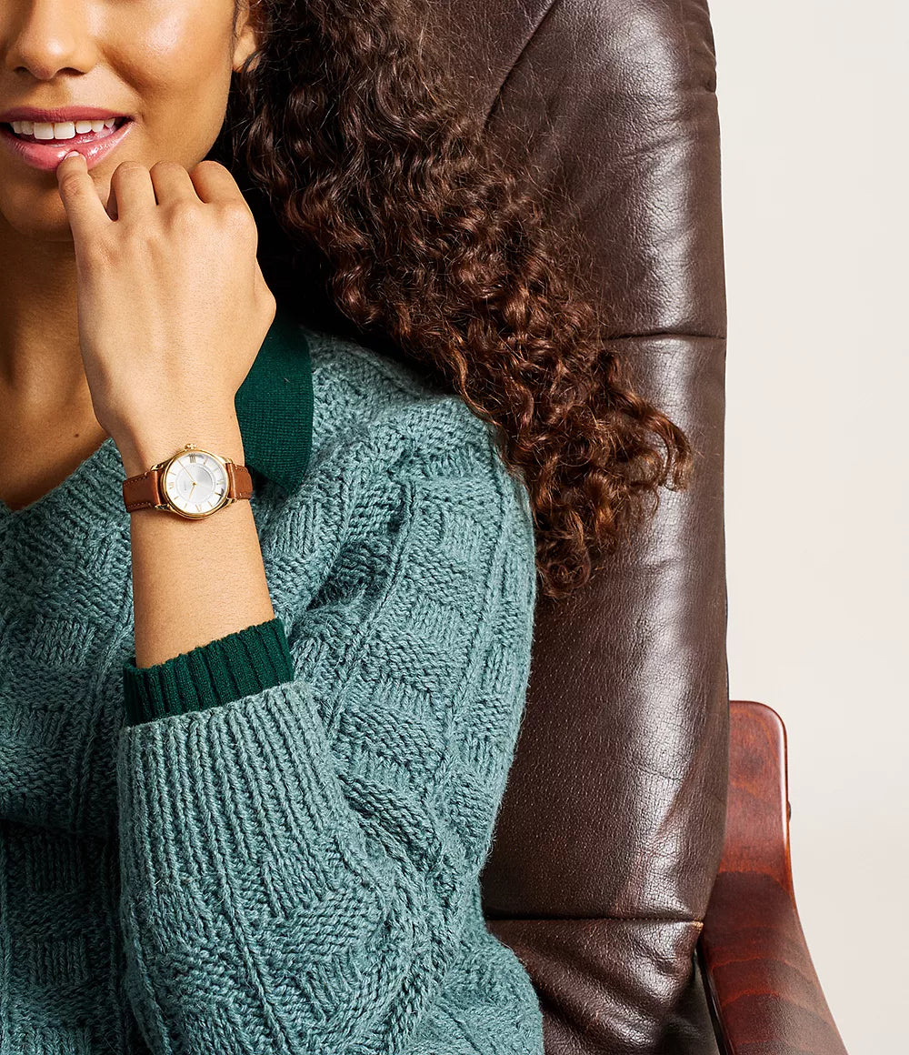 Fossil Gilmore Three-Hand Brown Leather Women's Watch