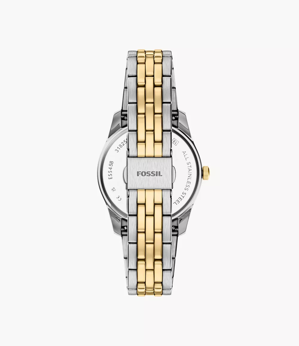 Fossil Scarlette Three-Hand Day-Date Two-Tone Stainless Steel Women's Watch