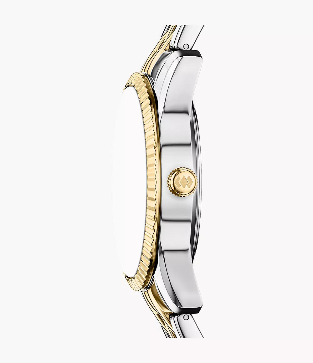 Fossil Scarlette Three-Hand Day-Date Two-Tone Stainless Steel Women's Watch