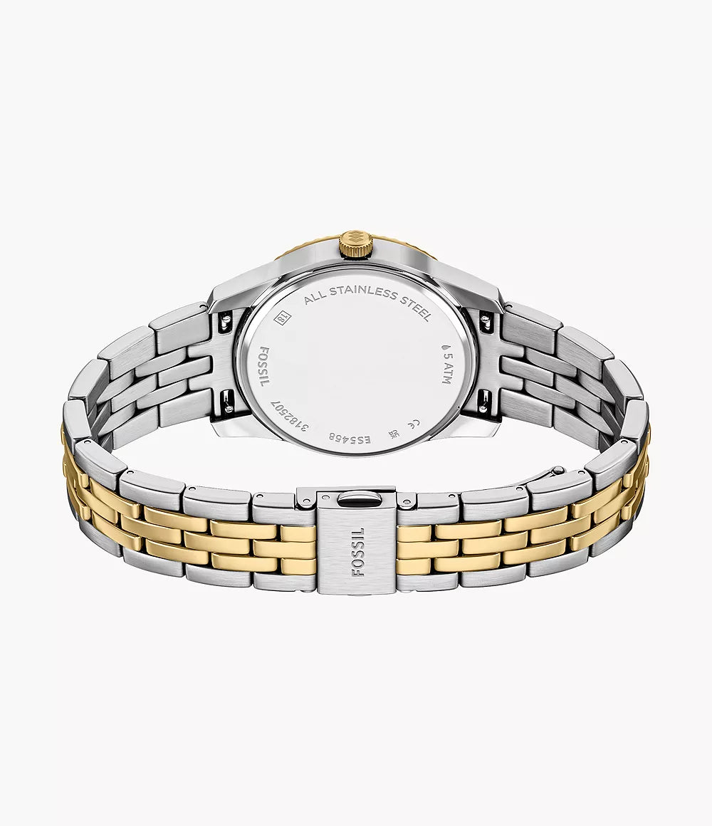 Fossil Scarlette Three-Hand Day-Date Two-Tone Stainless Steel Women's Watch