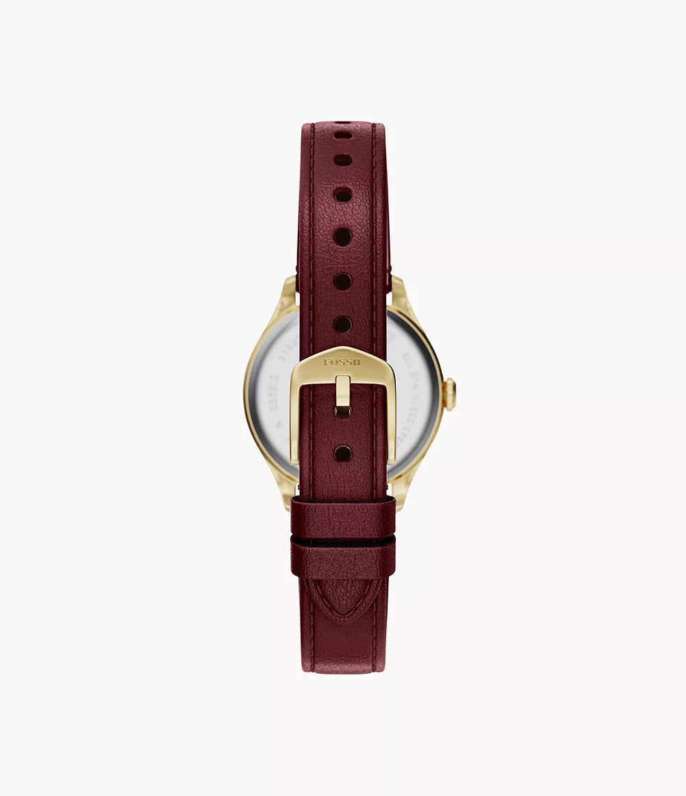 Fossil Gilmore Three-Hand Red Leather Women's Watch
