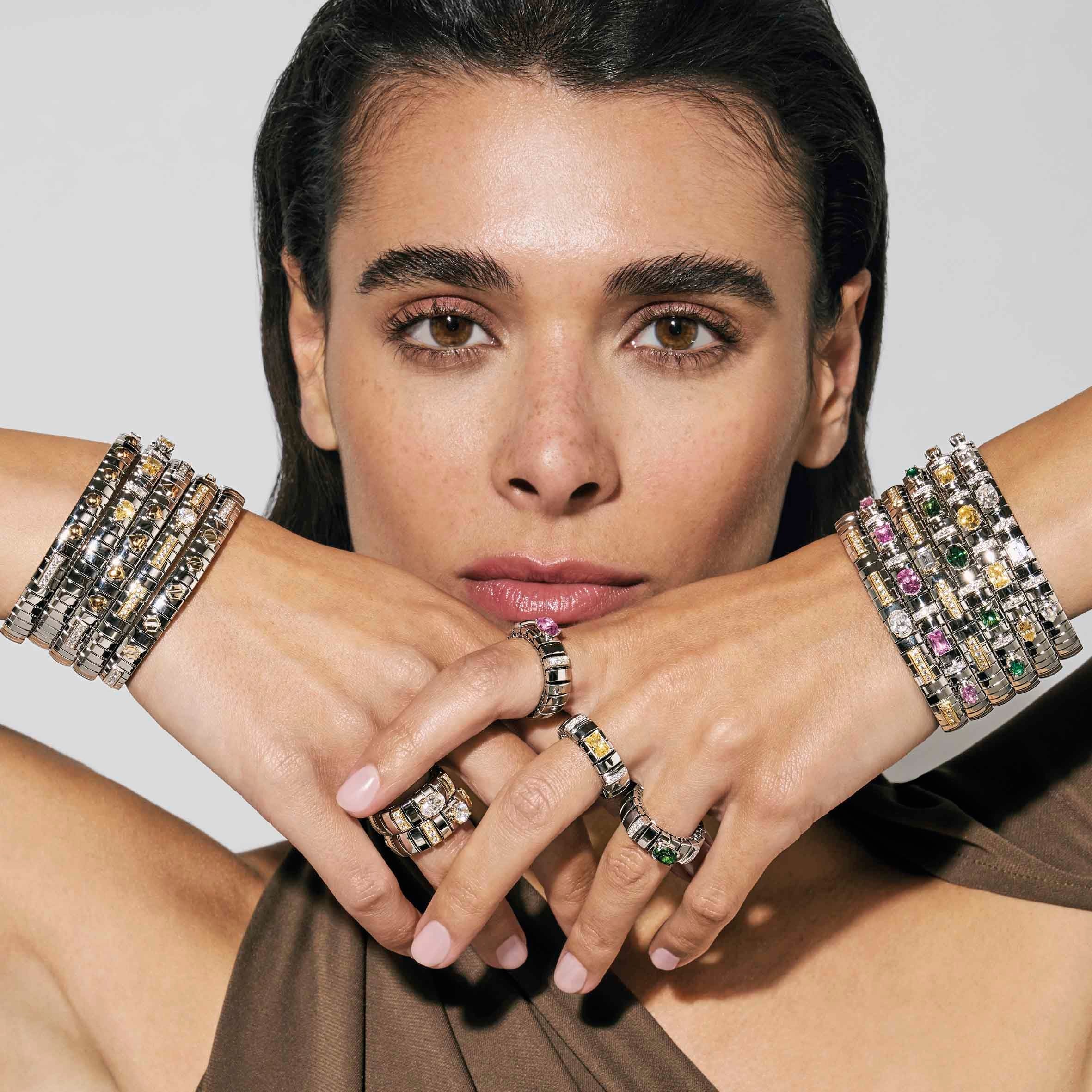 Elegant Gold-Plated Stainless Steel Extension Bracelet with Round CZ Stone