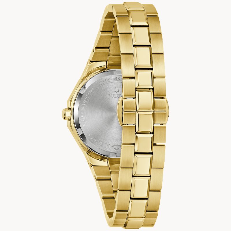 Elegant Bulova Prestige Women's Gold-Tone Mother-of-Pearl Quartz Watch