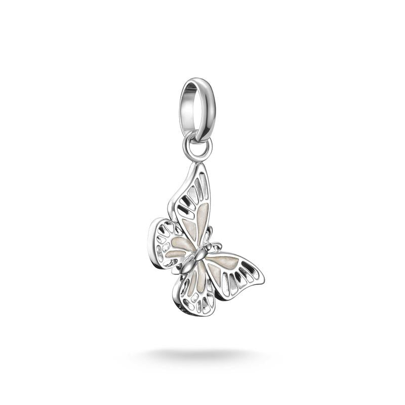 Elegant Sterling Silver Butterfly Charm Pendant: Connect Collection, Dainty Jewelry Accessory