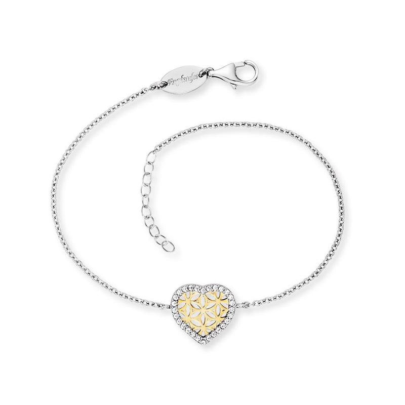 Engelsrufer Bracelet Heart Yellow Gold with cubic zirconias