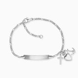 Engelsrufer Children's Bracelet - Silver with Cross, Hearts, and Anchor Pendants