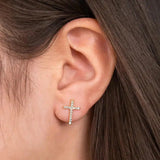 Engelsrufer Ear Studs Cross gold with Zirconia