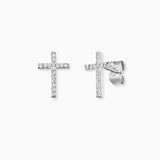 Engelsrufer Ear Studs Cross silver with Zirconia