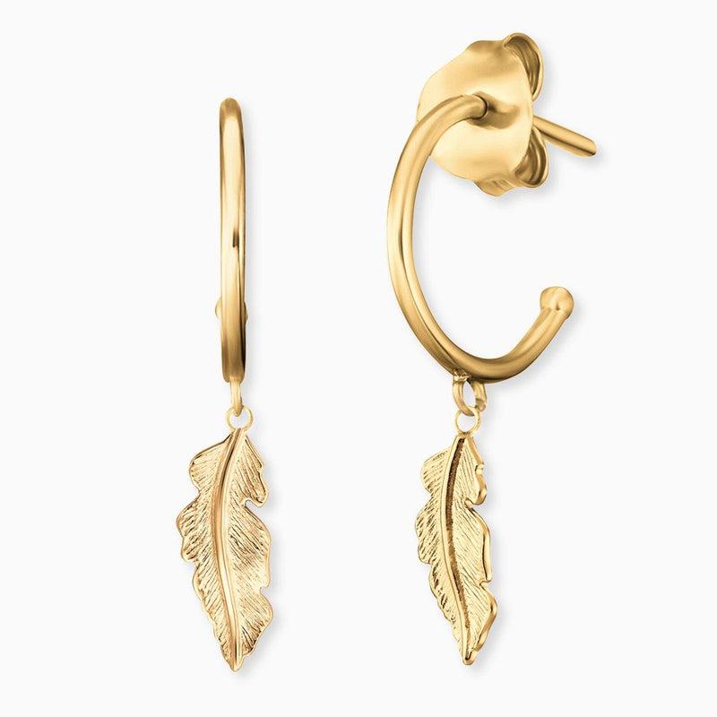 Engelsrufer Earrings Feather Yellow Gold Creole