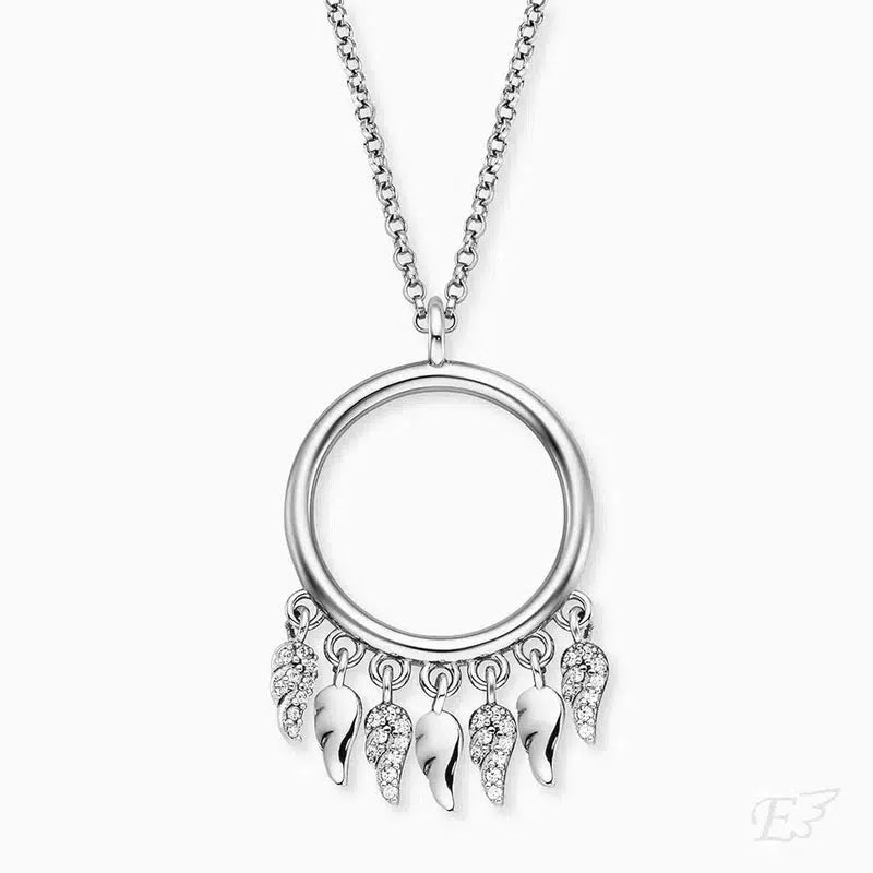 Engelsrufer Flying Wings Necklace - Silver with Zirconia Stones