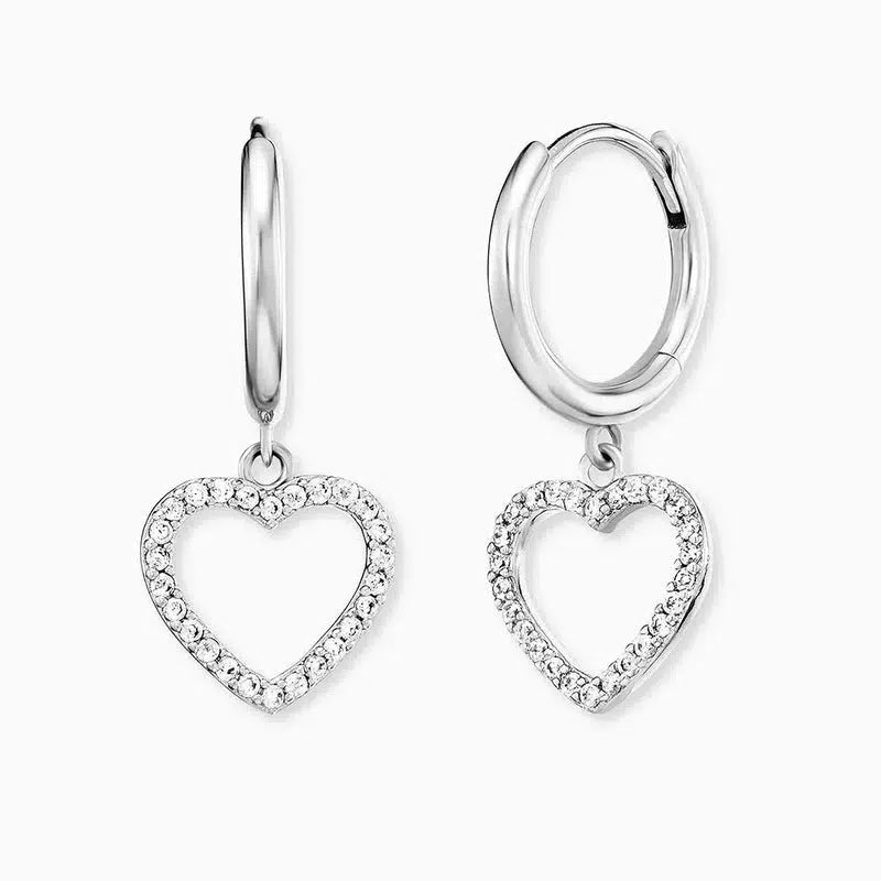 Engelsrufer Hoops Heart silver with Zirconia