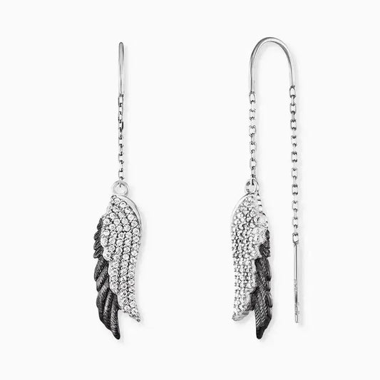 Engelsrufer Ladies Earrings - Wings - Black and White with Zirconia