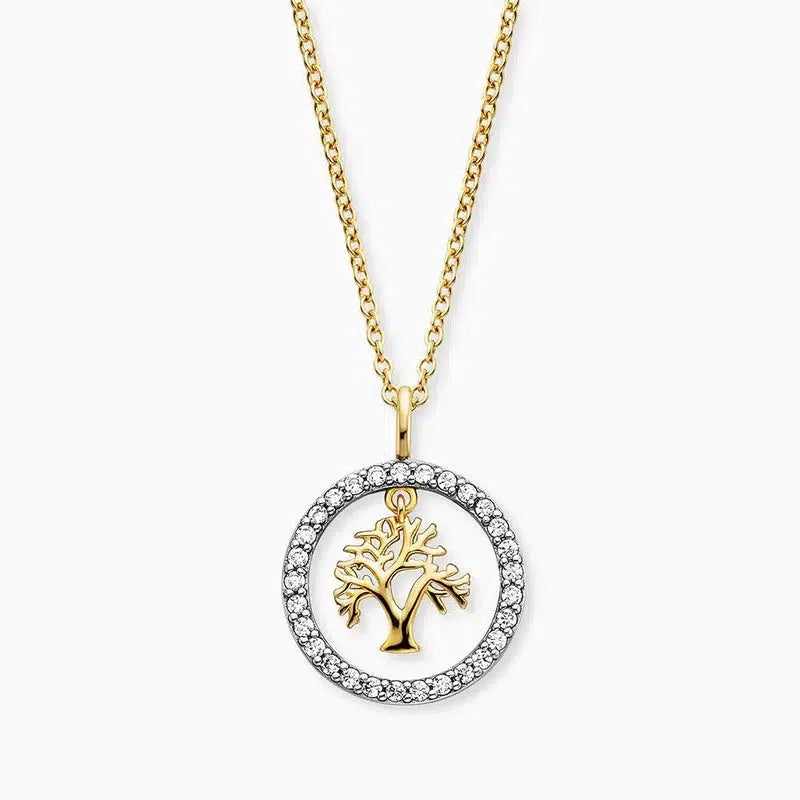 Engelsrufer Necklace Tree of Life Bicolor with Zirconia