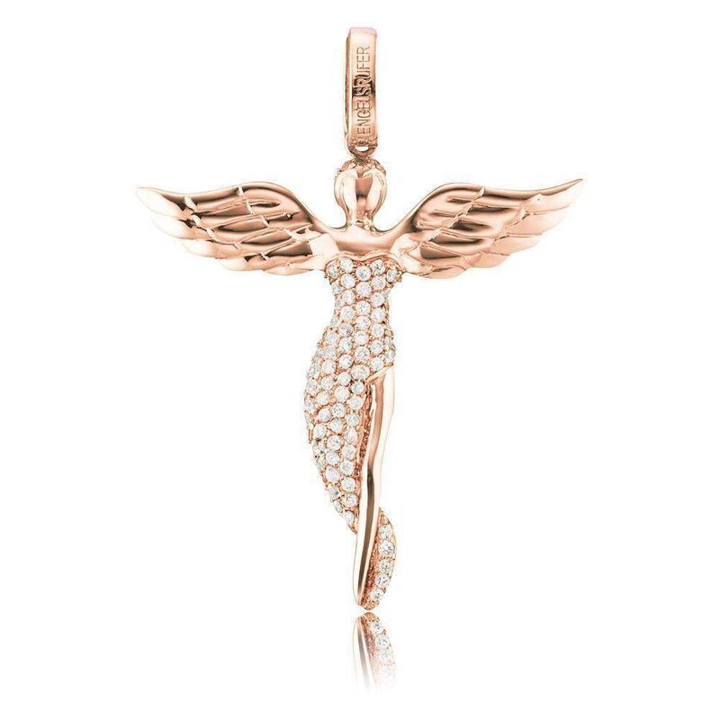 Engelsrufer Rose Gold Angel with Stones Pendant Small