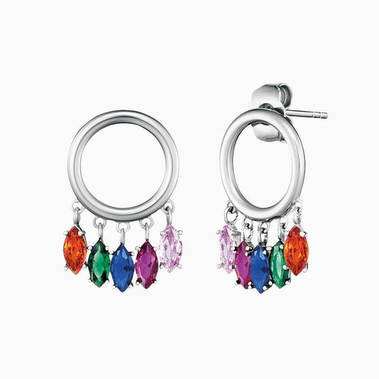 Engelsrufer Silver Flying Stones With Zirconia Multicoloured Ear Studs