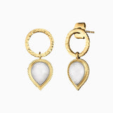 Engelsrufer Silver Gold Plated Pure Moondrop With Moonstone Ear Studs