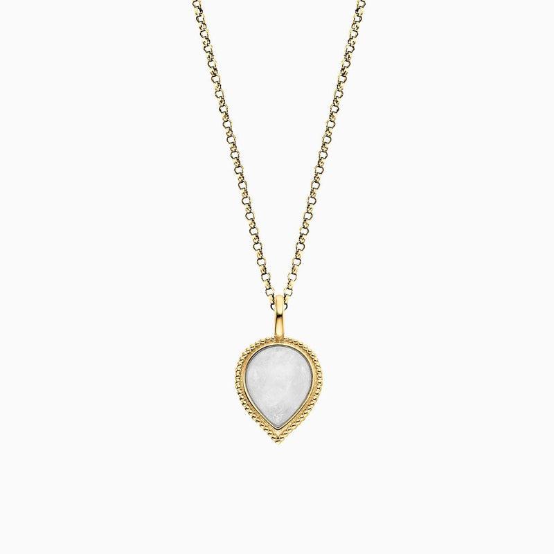 Engelsrufer Silver Pure Moondrop Gold Plated With Moonstone Chain With Pendant